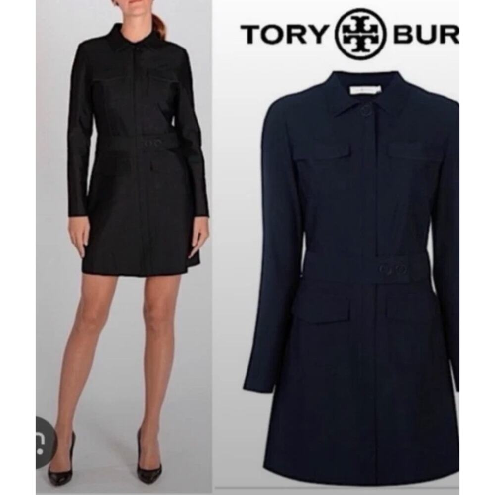 Tory Burch Courbette Bistretch Mini Dress Womens Small Black